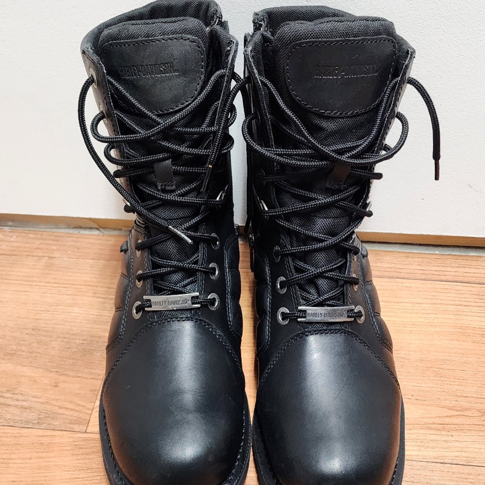 Harley-Davidson men's black leather motorcycle boots size 11